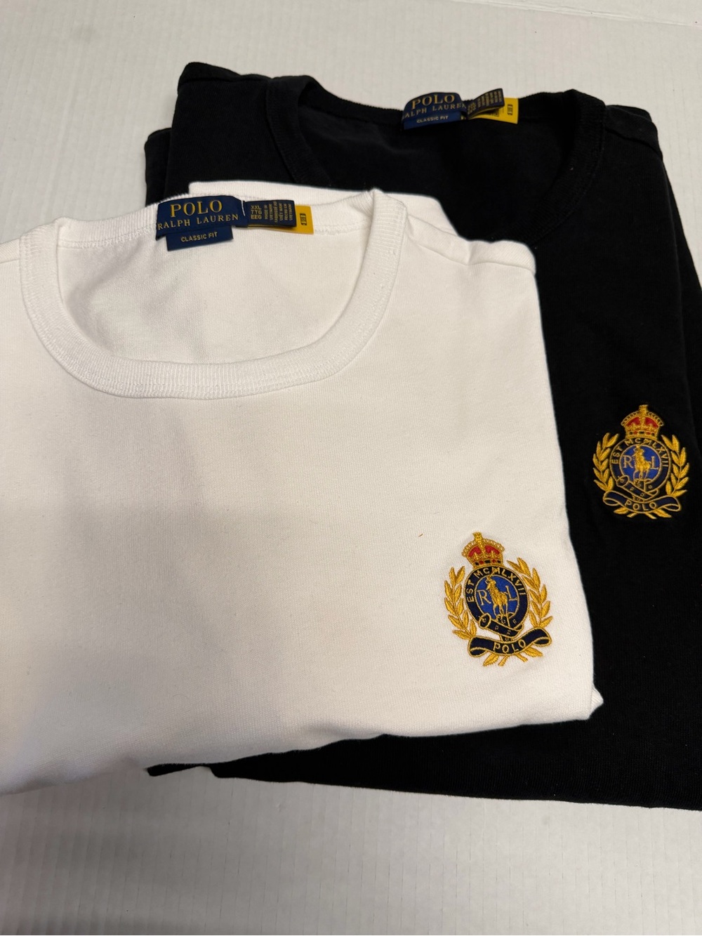 Polo by Ralph Lauren Black & White Crest Short Sleeve Tees